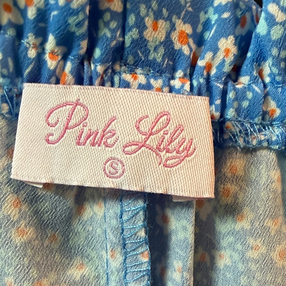 Pink Lily Blue Floral Dress - Picture 2 of 3